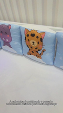 Kit Protetores Americano e Travesseiro de Berço Almofadas decorativas Cores Alegres 6 peças