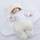 Saco de Dormir Bebe Ursinho com Sherpa Inverno Menina e Menino Charutinho Enrolar o Bebe | 2 CORES