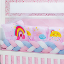 Kit Protetores Americano e Travesseiro de Berço Almofadas decorativas Cores Alegres 6 peças