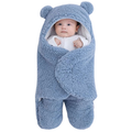 Saco de Dormir Bebe Ursinho com Sherpa Inverno Menina e Menino Charutinho Enrolar o Bebe | 2 CORES
