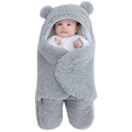 Saco de Dormir Bebe Ursinho com Sherpa Inverno Menina e Menino Charutinho Enrolar o Bebe | 2 CORES