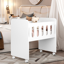 Mini Berço com colchão Badside 2x 1 Trocador para Quarto de Bebê Compacto com varão para mosqueteiro