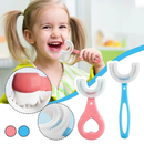 Escova Infantil Formato U 360° De Silicone Ultra Macia Para Higiene Bucal Segura e Confortável Para Bebês e Crianças