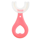 Escova Infantil Formato U 360° De Silicone Ultra Macia Para Higiene Bucal Segura e Confortável Para Bebês e Crianças
