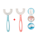Escova Infantil Formato U 360° De Silicone Ultra Macia Para Higiene Bucal Segura e Confortável Para Bebês e Crianças